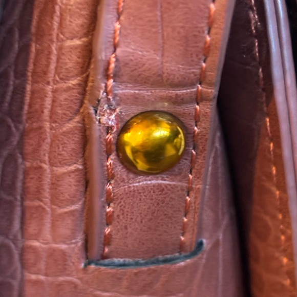 🍂Sweet Level Chic Croc-Embossed Crossbody Bag Rich Brown, Purse Scarf Included🍂 - Picture 11 of 16